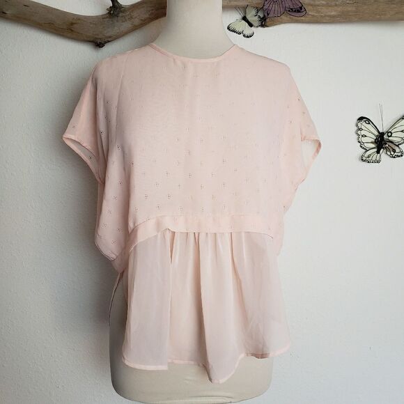 1. STATE peach semi sheer sleeveless  blouse - Picture 8 of 8